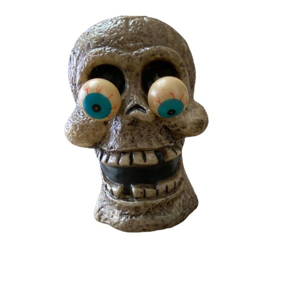 VTG Halloween Blow Mold Google Eyed Skulls Set Of 5 Yard Pathway Decor Dynagood - Picture 2 of 8